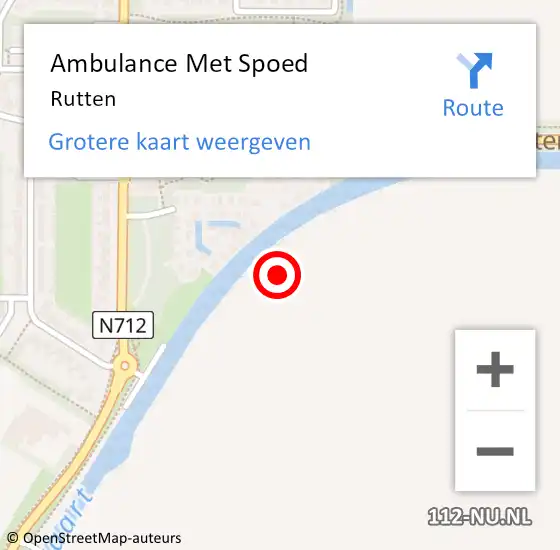 Locatie op kaart van de 112 melding: Ambulance Met Spoed Naar Rutten op 29 maart 2024 22:36