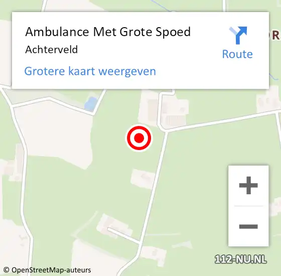 Locatie op kaart van de 112 melding: Ambulance Met Grote Spoed Naar Achterveld op 30 maart 2024 00:51