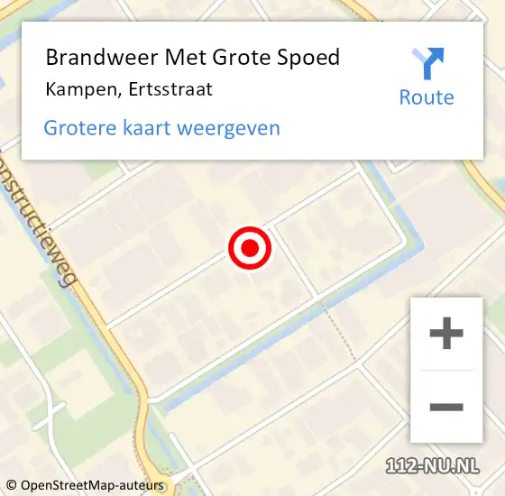 Locatie op kaart van de 112 melding: Brandweer Met Grote Spoed Naar Kampen, Ertsstraat op 30 maart 2024 01:12
