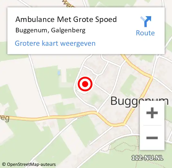 Locatie op kaart van de 112 melding: Ambulance Met Grote Spoed Naar Buggenum, Galgenberg op 30 maart 2024 01:33