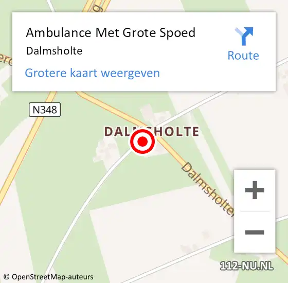 Locatie op kaart van de 112 melding: Ambulance Met Grote Spoed Naar Dalmsholte op 30 maart 2024 04:05