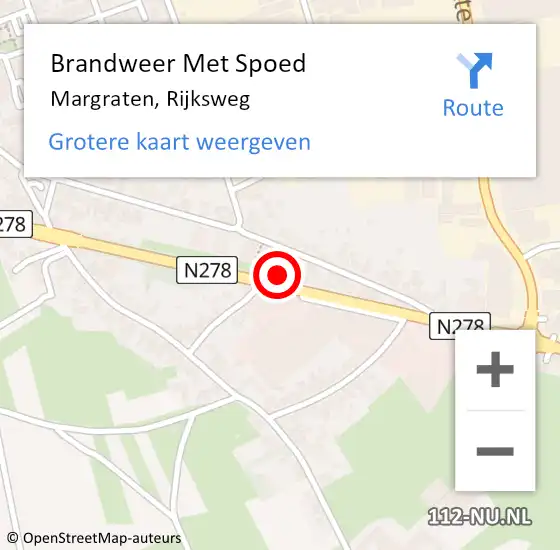 Locatie op kaart van de 112 melding: Brandweer Met Spoed Naar Margraten, Rijksweg op 30 maart 2024 07:15