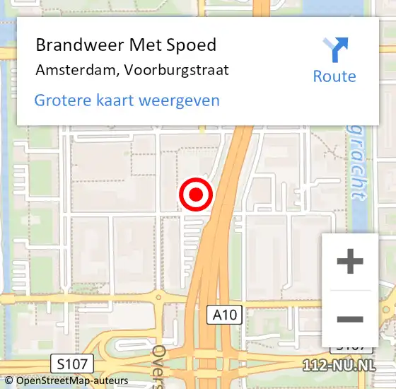Locatie op kaart van de 112 melding: Brandweer Met Spoed Naar Amsterdam, Voorburgstraat op 30 maart 2024 07:50