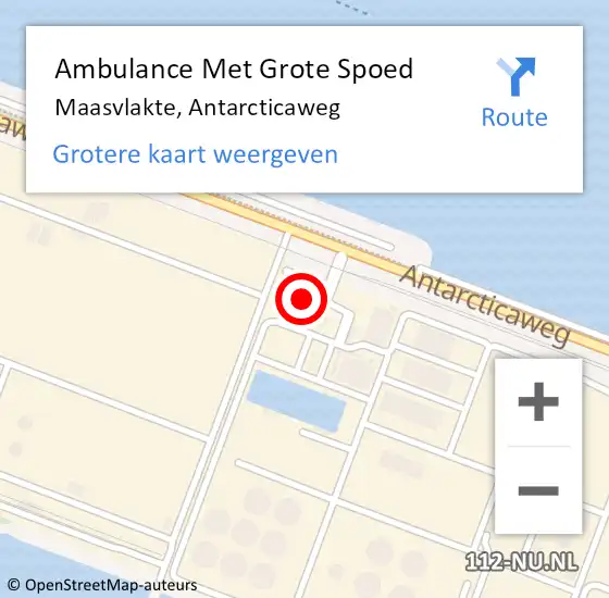 Locatie op kaart van de 112 melding: Ambulance Met Grote Spoed Naar Maasvlakte, Antarcticaweg op 30 maart 2024 08:03