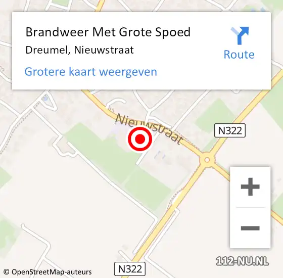 Locatie op kaart van de 112 melding: Brandweer Met Grote Spoed Naar Dreumel, Nieuwstraat op 30 maart 2024 09:08