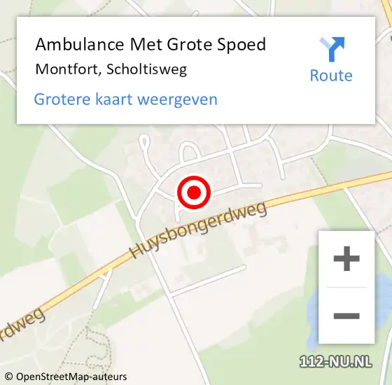 Locatie op kaart van de 112 melding: Ambulance Met Grote Spoed Naar Montfort, Scholtisweg op 30 maart 2024 10:24
