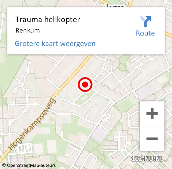 Locatie op kaart van de 112 melding: Trauma helikopter Oosterbeek op 30 maart 2024 11:03