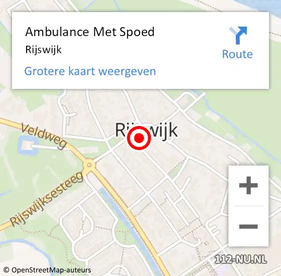 Locatie op kaart van de 112 melding: Ambulance Met Spoed Naar Rijswijk op 30 maart 2024 11:48