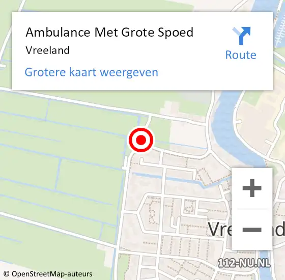 Locatie op kaart van de 112 melding: Ambulance Met Grote Spoed Naar Vreeland op 30 maart 2024 12:03