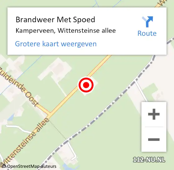 Locatie op kaart van de 112 melding: Brandweer Met Spoed Naar Kamperveen, Wittensteinse allee op 30 maart 2024 12:33