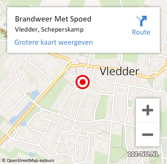 Locatie op kaart van de 112 melding: Brandweer Met Spoed Naar Vledder, Scheperskamp op 30 maart 2024 12:52