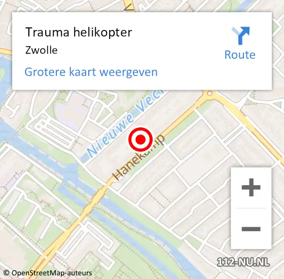 Locatie op kaart van de 112 melding: Trauma helikopter Zwolle op 30 maart 2024 12:54