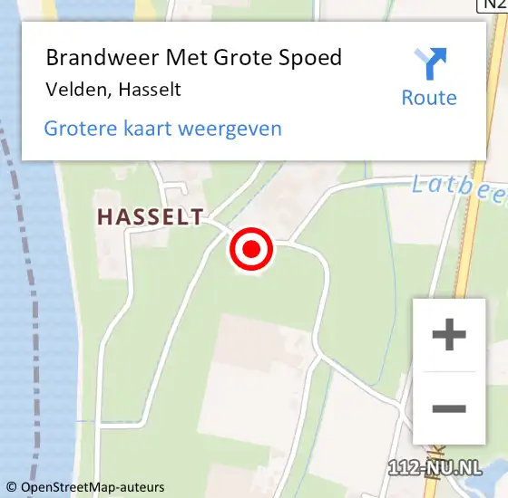 Locatie op kaart van de 112 melding: Brandweer Met Grote Spoed Naar Velden, Hasselt op 30 maart 2024 13:03