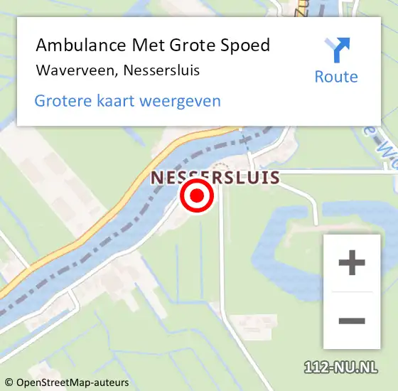 Locatie op kaart van de 112 melding: Ambulance Met Grote Spoed Naar Waverveen, Nessersluis op 30 maart 2024 13:19