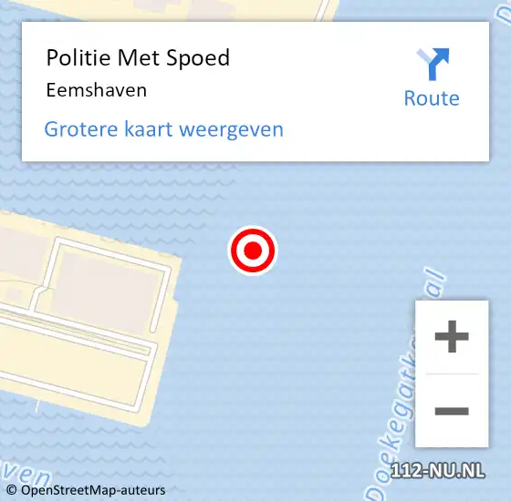 Locatie op kaart van de 112 melding: Politie Met Spoed Naar Eemshaven op 30 maart 2024 15:45