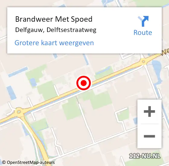 Locatie op kaart van de 112 melding: Brandweer Met Spoed Naar Delfgauw, Delftsestraatweg op 30 maart 2024 16:25