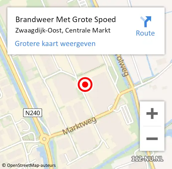 Locatie op kaart van de 112 melding: Brandweer Met Grote Spoed Naar Zwaagdijk-Oost, Centrale Markt op 30 maart 2024 16:49
