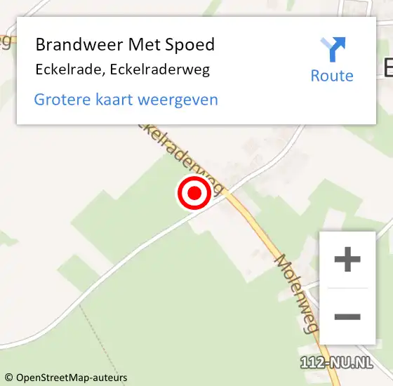 Locatie op kaart van de 112 melding: Brandweer Met Spoed Naar Eckelrade, Eckelraderweg op 30 maart 2024 17:36