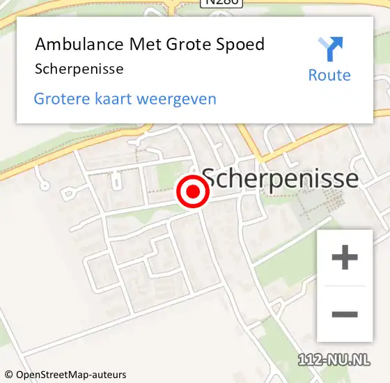 Locatie op kaart van de 112 melding: Ambulance Met Grote Spoed Naar Scherpenisse op 30 maart 2024 19:30