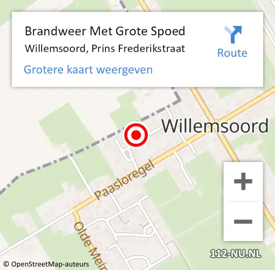 Locatie op kaart van de 112 melding: Brandweer Met Grote Spoed Naar Willemsoord, Prins Frederikstraat op 30 maart 2024 19:53