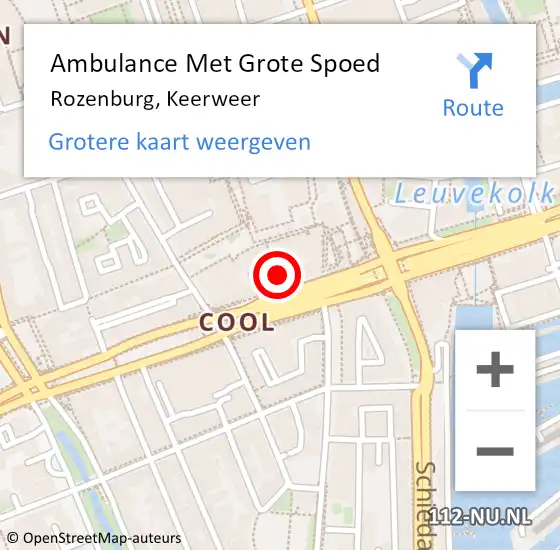 Locatie op kaart van de 112 melding: Ambulance Met Grote Spoed Naar Rotterdam, Keerweer op 30 maart 2024 21:06