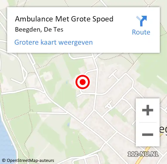 Locatie op kaart van de 112 melding: Ambulance Met Grote Spoed Naar Beegden, De Tes op 30 maart 2024 23:08