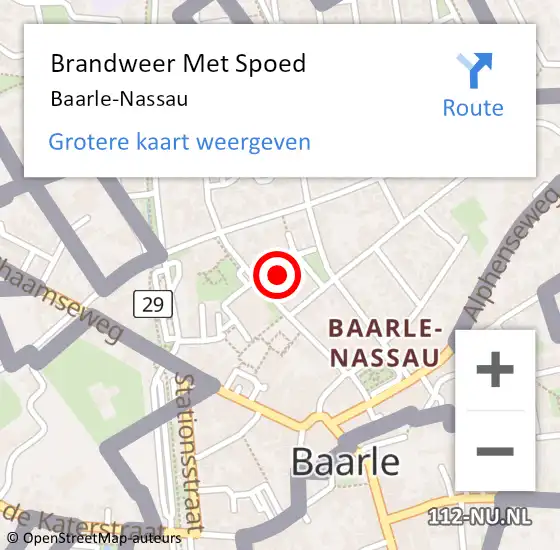 Locatie op kaart van de 112 melding: Brandweer Met Spoed Naar Baarle-Nassau op 30 maart 2024 23:13