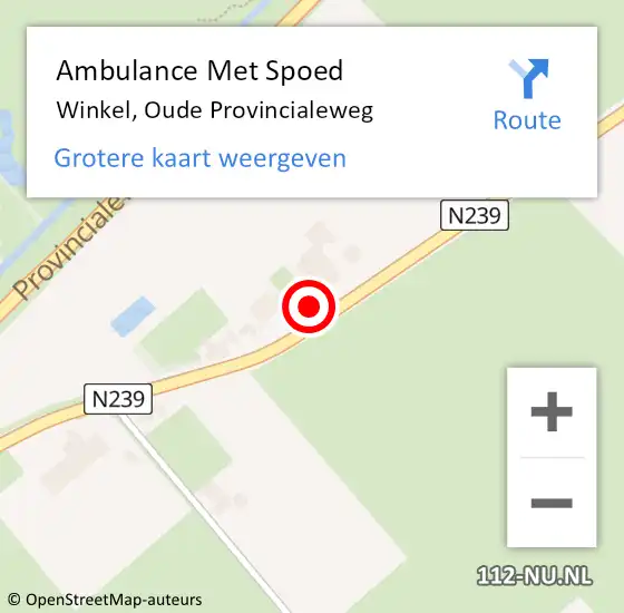 Locatie op kaart van de 112 melding: Ambulance Met Spoed Naar Winkel, Oude Provincialeweg op 30 maart 2024 23:16
