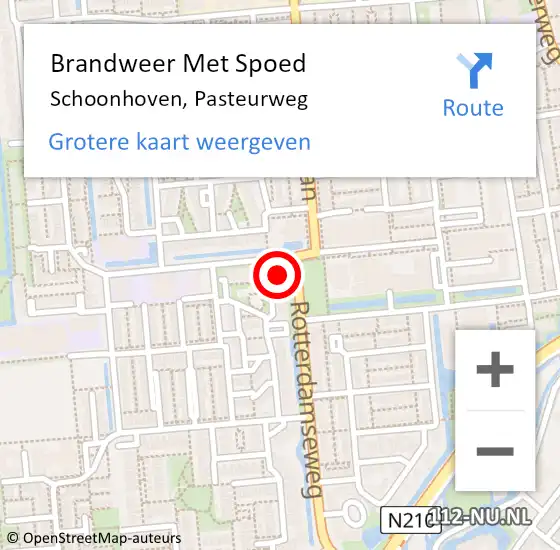 Locatie op kaart van de 112 melding: Brandweer Met Spoed Naar Schoonhoven, Pasteurweg op 31 maart 2024 00:33