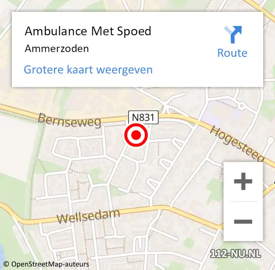 Locatie op kaart van de 112 melding: Ambulance Met Spoed Naar Ammerzoden op 31 maart 2024 00:55