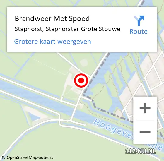 Locatie op kaart van de 112 melding: Brandweer Met Spoed Naar Staphorst, Staphorster Grote Stouwe op 31 maart 2024 01:02