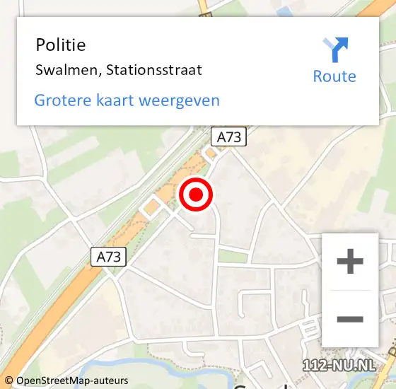 Locatie op kaart van de 112 melding: Politie Swalmen, Stationsstraat op 31 maart 2024 03:18