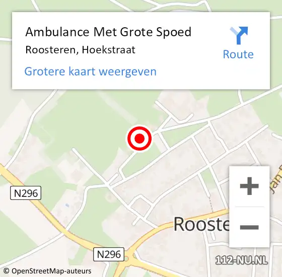 Locatie op kaart van de 112 melding: Ambulance Met Grote Spoed Naar Roosteren, Hoekstraat op 31 maart 2024 07:42