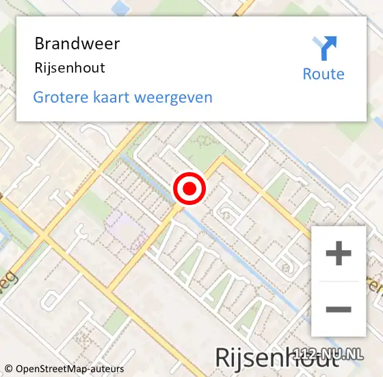 Locatie op kaart van de 112 melding: Brandweer Rijsenhout op 31 maart 2024 08:29