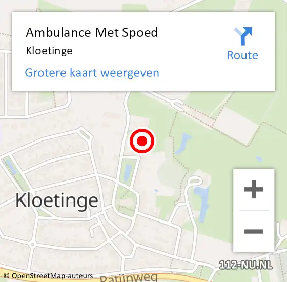 Locatie op kaart van de 112 melding: Ambulance Met Spoed Naar Kloetinge op 31 maart 2024 08:39
