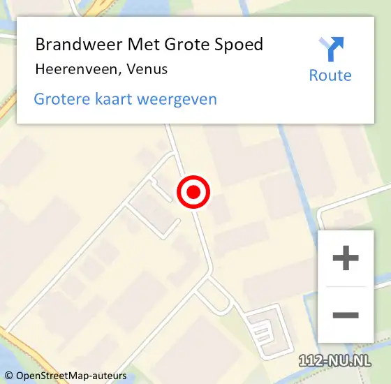 Locatie op kaart van de 112 melding: Brandweer Met Grote Spoed Naar Heerenveen, Venus op 31 maart 2024 08:40