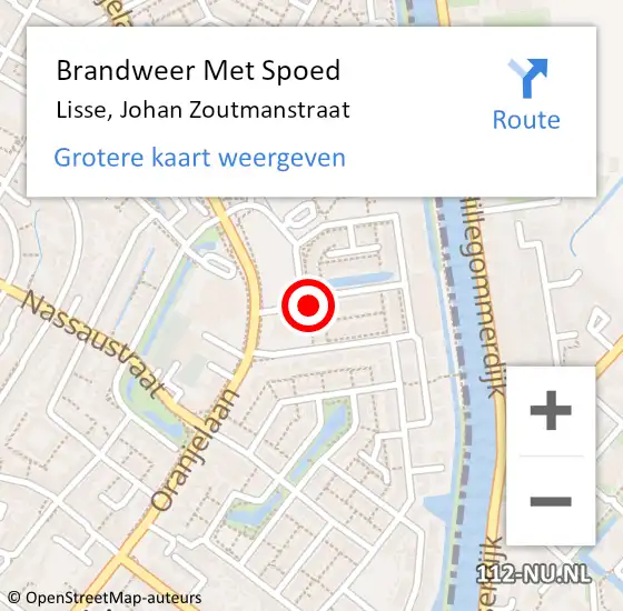 Locatie op kaart van de 112 melding: Brandweer Met Spoed Naar Lisse, Johan Zoutmanstraat op 31 maart 2024 09:53