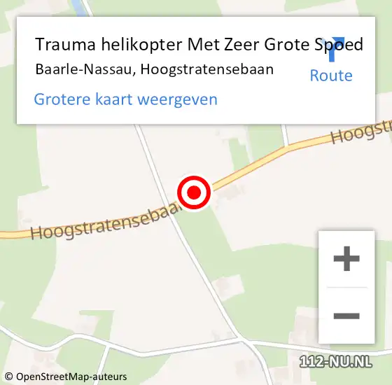 Locatie op kaart van de 112 melding: Trauma helikopter Met Zeer Grote Spoed Naar Baarle-Nassau, Hoogstratensebaan op 31 maart 2024 10:42