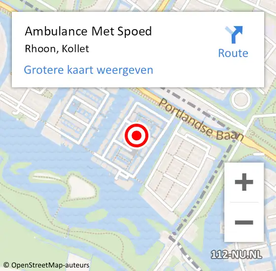 Locatie op kaart van de 112 melding: Ambulance Met Spoed Naar Rhoon, Kollet op 31 maart 2024 11:39