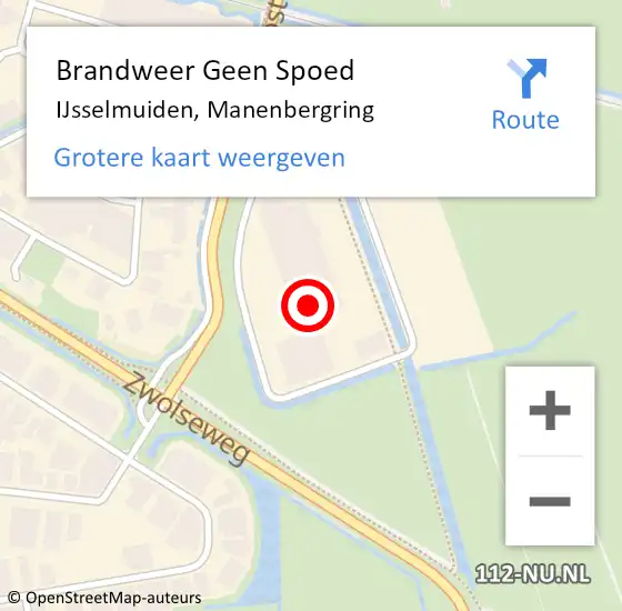 Locatie op kaart van de 112 melding: Brandweer Geen Spoed Naar IJsselmuiden, Manenbergring op 31 maart 2024 13:06