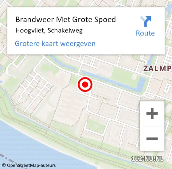 Locatie op kaart van de 112 melding: Brandweer Met Grote Spoed Naar Hoogvliet, Schakelweg op 31 maart 2024 13:49