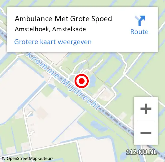 Locatie op kaart van de 112 melding: Ambulance Met Grote Spoed Naar Amstelhoek, Amstelkade op 31 maart 2024 14:09