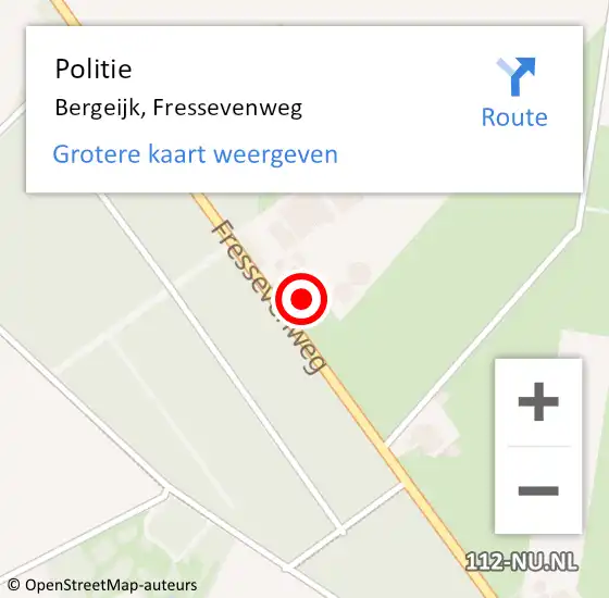Locatie op kaart van de 112 melding: Politie Bergeijk, Fressevenweg op 31 maart 2024 14:32