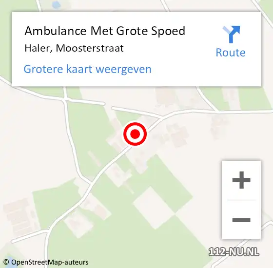 Locatie op kaart van de 112 melding: Ambulance Met Grote Spoed Naar Haler, Moosterstraat op 31 maart 2024 15:37