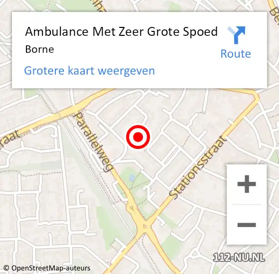 Locatie op kaart van de 112 melding: Ambulance Met Zeer Grote Spoed Naar Borne op 31 maart 2024 15:49