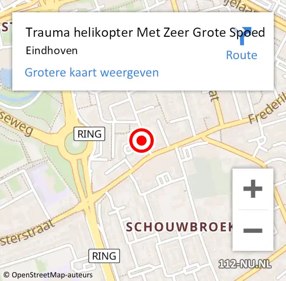 Locatie op kaart van de 112 melding: Trauma helikopter Met Zeer Grote Spoed Naar Eindhoven op 31 maart 2024 17:48
