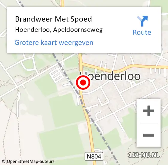 Locatie op kaart van de 112 melding: Brandweer Met Spoed Naar Hoenderloo, Apeldoornseweg op 31 maart 2024 18:19