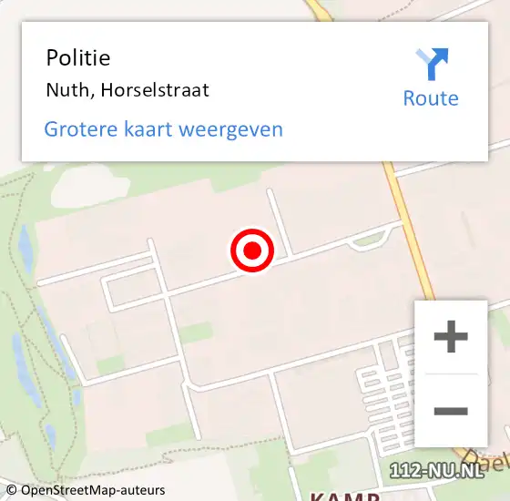 Locatie op kaart van de 112 melding: Politie Nuth, Horselstraat op 31 maart 2024 18:29
