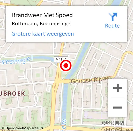 Locatie op kaart van de 112 melding: Brandweer Met Spoed Naar Rotterdam, Boezemsingel op 31 maart 2024 19:38