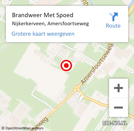 Locatie op kaart van de 112 melding: Brandweer Met Spoed Naar Nijkerkerveen, Amersfoortseweg op 31 maart 2024 19:49